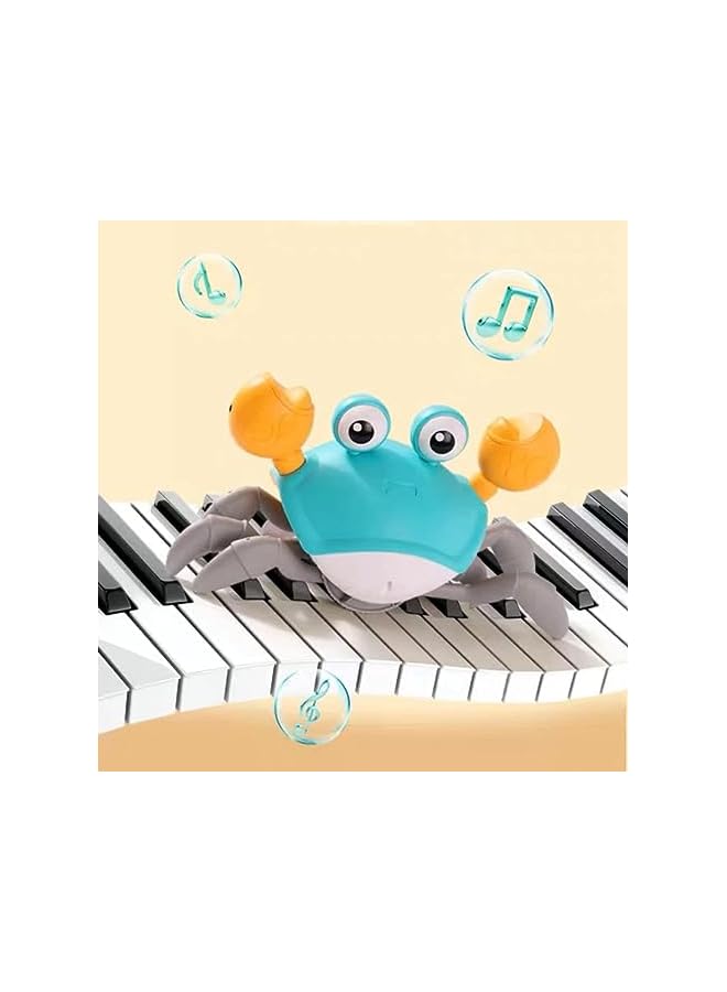 SKY-TOUCH سلطعون كهربائي هارب، لعبة سلطعون زاحف للأطفال مع موسيقى وضوء LED، لعبة تفاعلية لتعلم وتطوير المهارات للأطفال، لتناسب الرضع والأطفال الصغار والكبار - Image 4