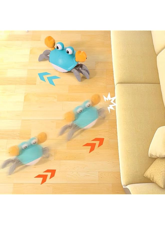 SKY-TOUCH سلطعون كهربائي هارب، لعبة سلطعون زاحف للأطفال مع موسيقى وضوء LED، لعبة تفاعلية لتعلم وتطوير المهارات للأطفال، لتناسب الرضع والأطفال الصغار والكبار - Image 5