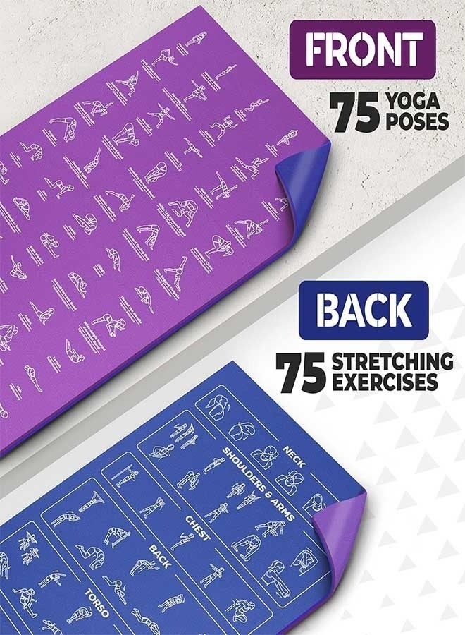 gogolove Yoga Mat for Women & Men – 4mm Thick, 68x24 Inch Non-Slip Fitness Mat with 75 Poses Printed | Eco-Friendly Workout & Pilates Mat for Home or Gym Use - Image 3