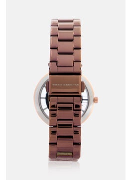 French Connection Women FCL0001B Round Analog Stainless Watch 34 mm, Brown  - Image 5
