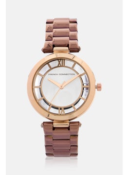 French Connection Women FCL0001B Round Analog Stainless Watch 34 mm, Brown  - Image 1