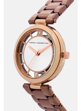 French Connection Women FCL0001B Round Analog Stainless Watch 34 mm, Brown  - Image 3