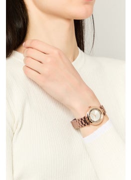 French Connection Women FCL0001B Round Analog Stainless Watch 34 mm, Brown  - Image 2