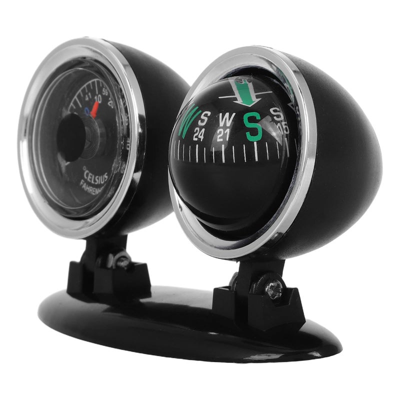 Car Dash Compass with Suction Cup 2-in 1 Thermometer for Vehicle Navigation - Image 2