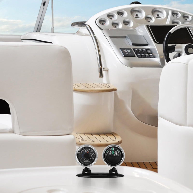 Car Dash Compass with Suction Cup 2-in 1 Thermometer for Vehicle Navigation - Image 5