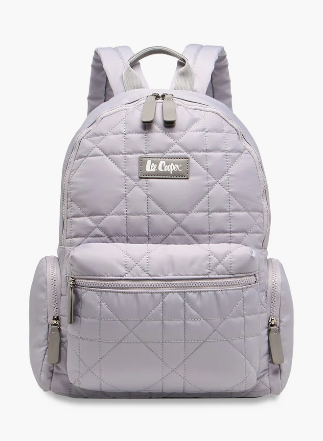 لي كوبر Quilted Backpack with Adjustable Shoulder Straps and Zip Closure - 16x32x41 cm