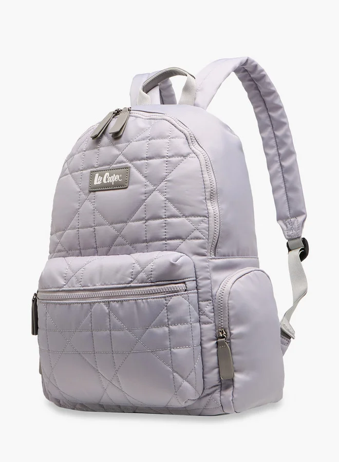 لي كوبر Quilted Backpack with Adjustable Shoulder Straps and Zip Closure - 16x32x41 cm