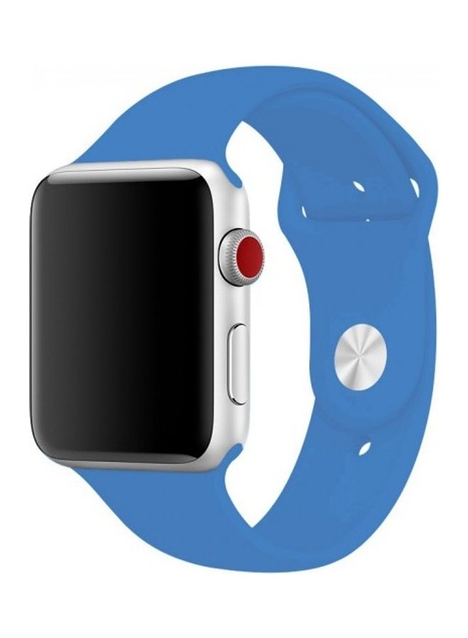 Silicone Replacement Band For Apple Watch 42/44mm Royal Blue - Image 1