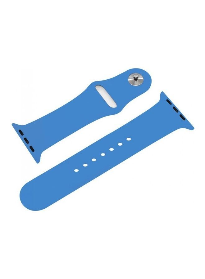 Silicone Replacement Band For Apple Watch 42/44mm Royal Blue - Image 3