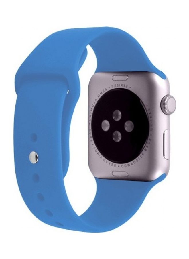 Silicone Replacement Band For Apple Watch 42/44mm Royal Blue - Image 2