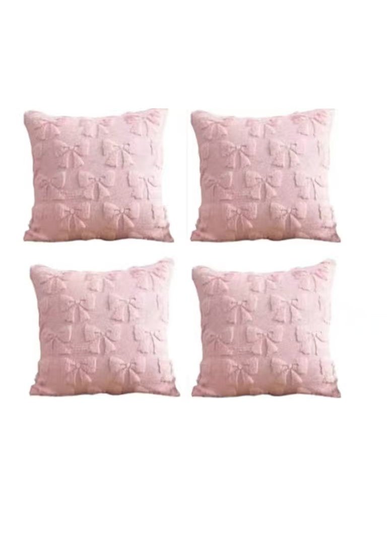 4 pcs Pillow Cover Sofa Decoration Butterfly Knot Embroidery Jacquard Pillowcase Use For Sofa Bedhead Decoration Supplies - Image 1