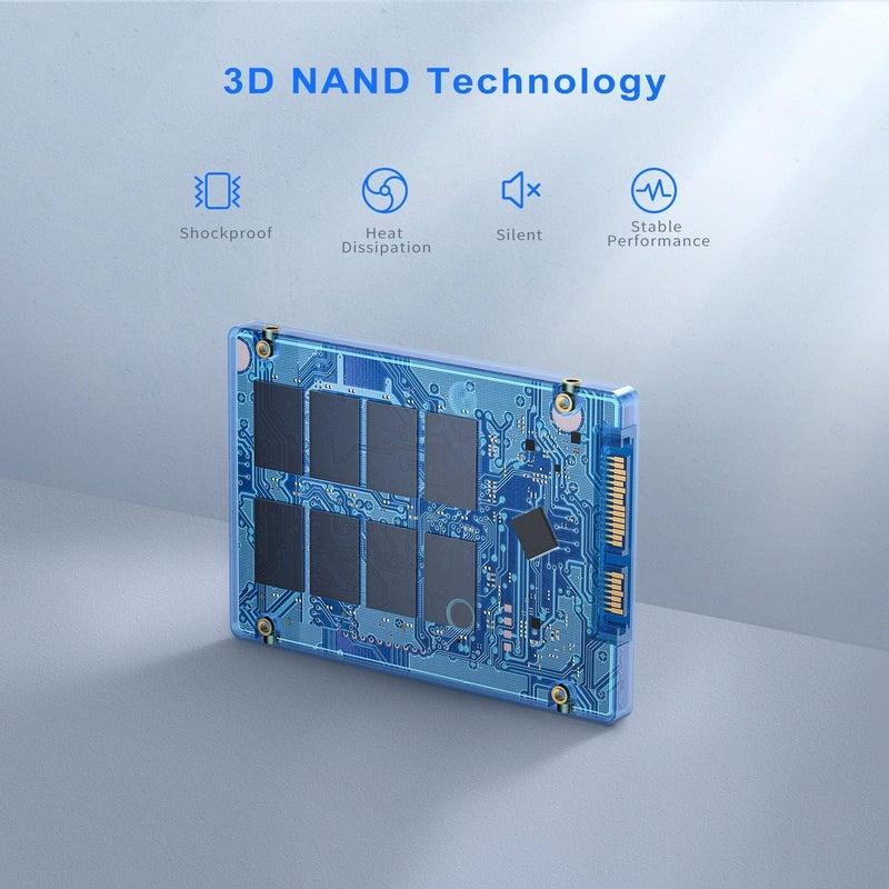 فانسوني 1 تيرابايت SATA III SSD داخلي 2.5 بوصة SSD داخلي متقدم 3D NAND فلاش حتى 500 ميجابايت/ثانية قرص صلب SSD لجهاز الكمبيوتر والابتوب - Image 3