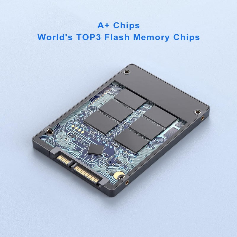 فانسوني 1 تيرابايت SATA III SSD داخلي 2.5 بوصة SSD داخلي متقدم 3D NAND فلاش حتى 500 ميجابايت/ثانية قرص صلب SSD لجهاز الكمبيوتر والابتوب - Image 2