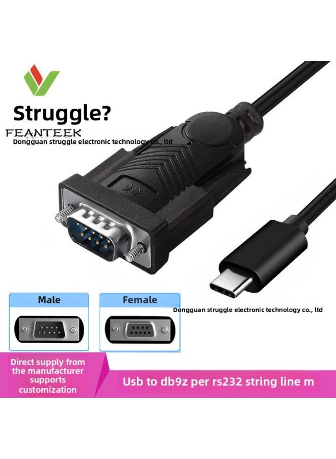 Ft232rl Usb Typec Rs232 DB9 Male And Female Serial Port Line Usb To Serial Port Line Female Head Rs232-Color:USB To DB9 - Image 2