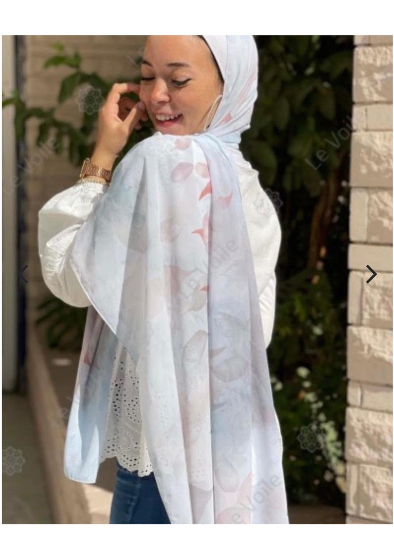 لافوال طرحة شيفون ديجيتال ناعم من Le Voile مقاس 200×70 سم – خفيفة وأنيقة