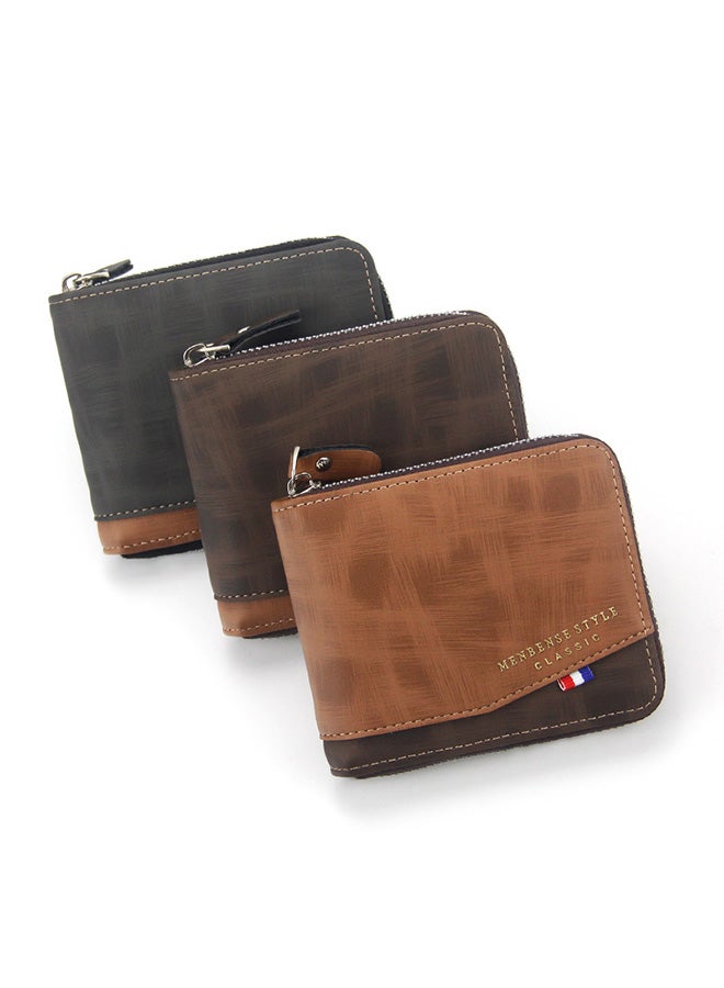 MenBense Business Style Men's Large Capacity Bifold Short Wallet - Image 4