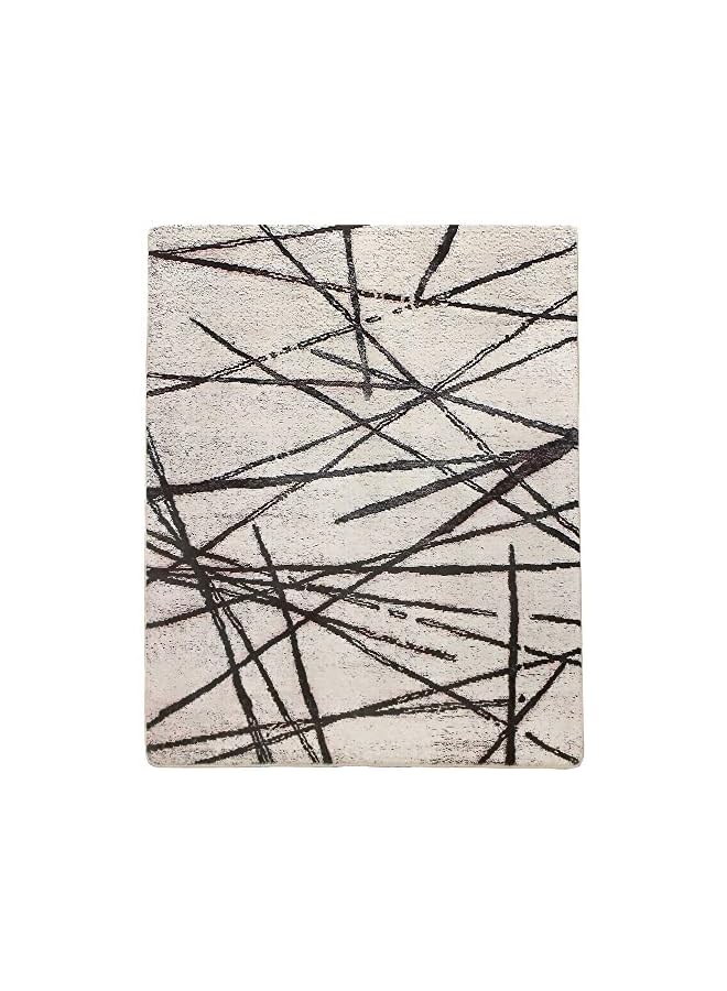 The Bros Area Rugs Soft Modern Rug Carpet Geometric Stripe Rug Non Slip Cashmere Rug for Bedroom Living Room Floor Mat (Beige, 80 x 120 cm) - Image 4