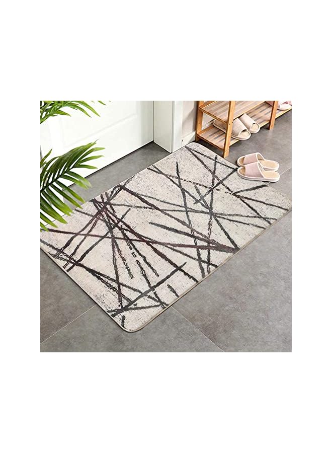 The Bros Area Rugs Soft Modern Rug Carpet Geometric Stripe Rug Non Slip Cashmere Rug for Bedroom Living Room Floor Mat (Beige, 80 x 120 cm) - Image 3