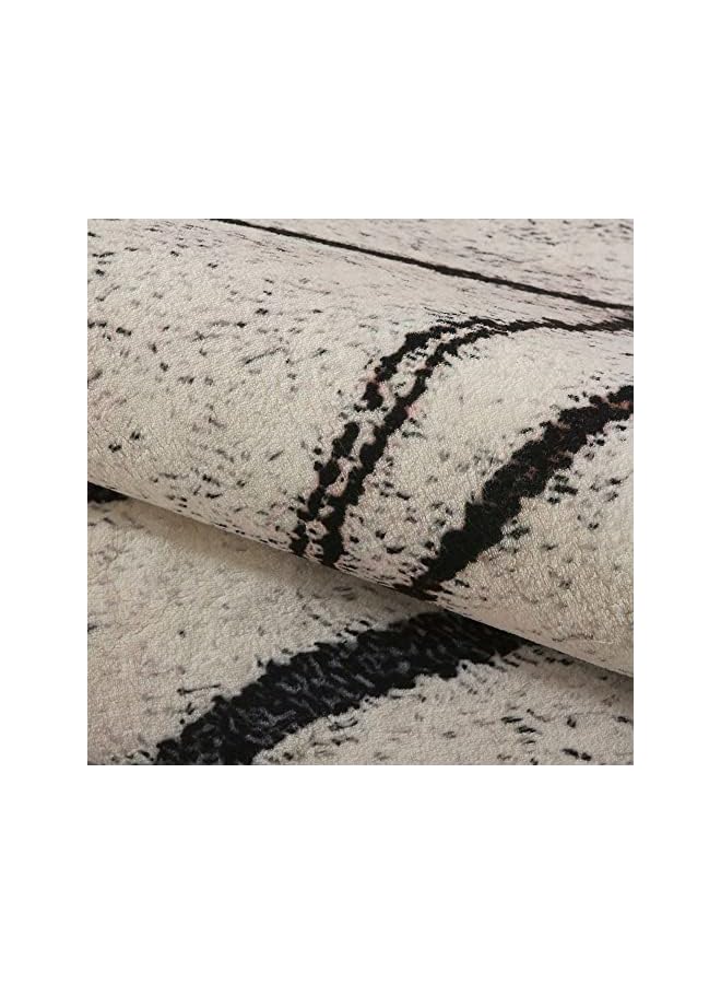 The Bros Area Rugs Soft Modern Rug Carpet Geometric Stripe Rug Non Slip Cashmere Rug for Bedroom Living Room Floor Mat (Beige, 80 x 120 cm) - Image 5