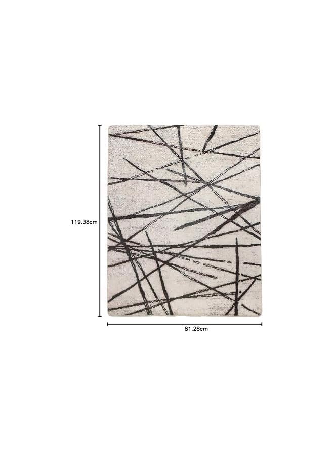 The Bros Area Rugs Soft Modern Rug Carpet Geometric Stripe Rug Non Slip Cashmere Rug for Bedroom Living Room Floor Mat (Beige, 80 x 120 cm) - Image 2