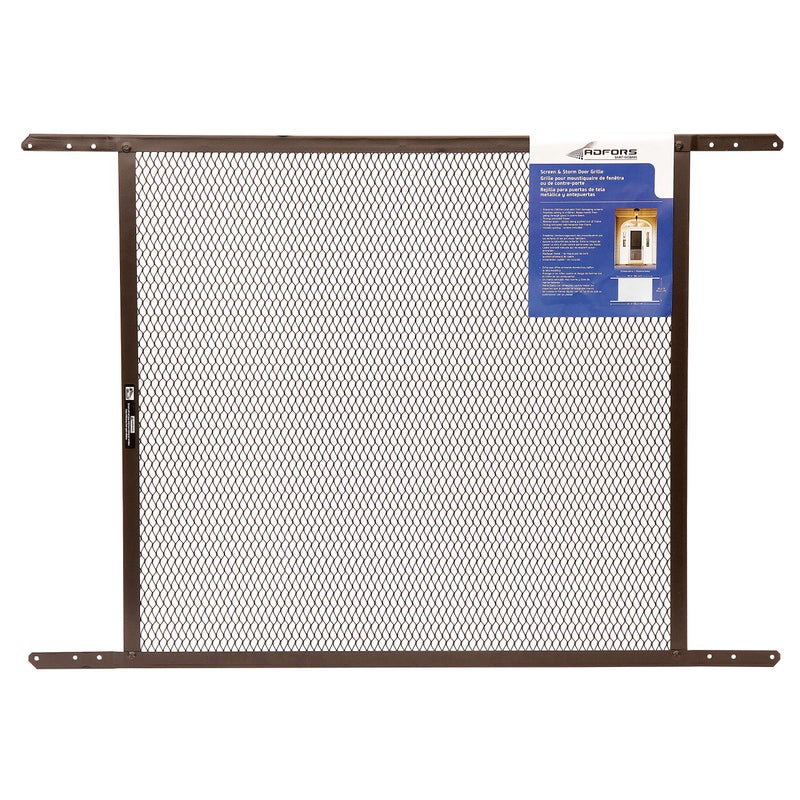 SaintGobain ADFORS Brown Screen Storm Door Grille 24 Inches x 34 Inches Durable Door Grille for Added Protection PetFriendly Brown