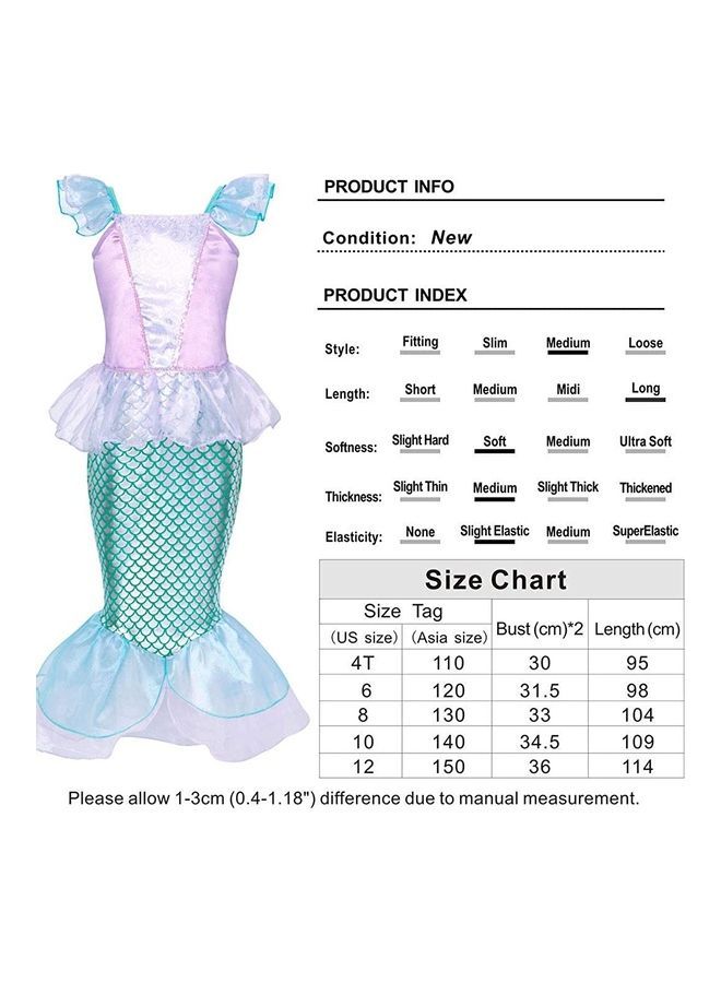 Loquat Mermaid Party Costume Dress 130cm - Image 5