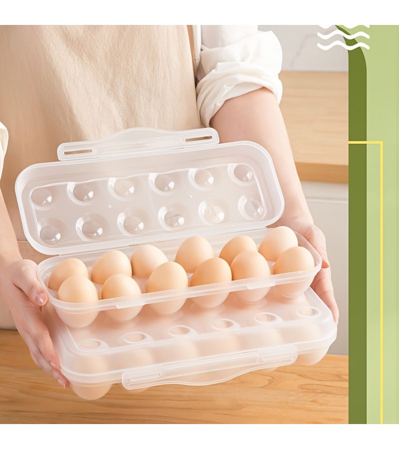 Plastic Egg Storage Box 12 Capacity With Lid Travel Egg Case Collison Proof Stackable Refrigerator Tray Easy To Clean Sturdy Durable Kitchen Organizer Pink - Image 3