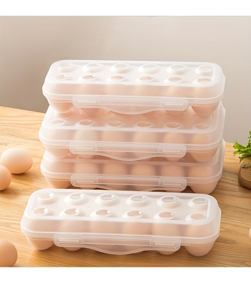 Plastic Egg Storage Box 12 Capacity With Lid Travel Egg Case Collison Proof Stackable Refrigerator Tray Easy To Clean Sturdy Durable Kitchen Organizer Pink - Image 5