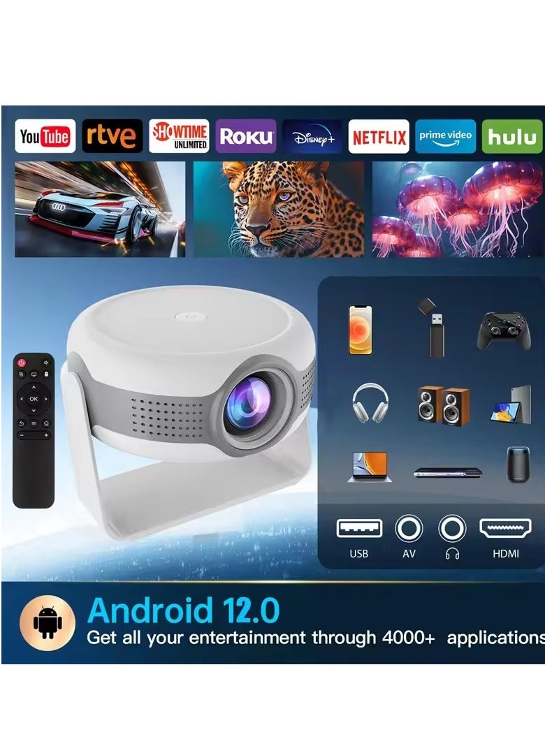 RaboS جهاز عرض Tripsky T269pro يعمل بنظام الأندرويد 12.0 جهاز عرض ذكي محمول عالي الدقة 4K Proyector 1080P تصحيح تلقائي للمسرح المنزلي  - Image 4