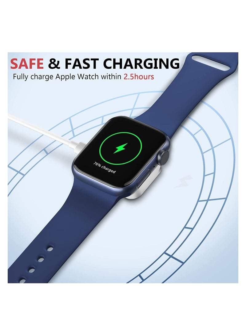 Captaintech Magnetic Wireless Charger for iWatch, Compatible with Apple Watch Series 7/6/5/4/3/2/1/SE, Dual Port Charging Mini with USB Adapter for Traveling, Fast Charging Keychain for iWatch (Silver) - Image 4