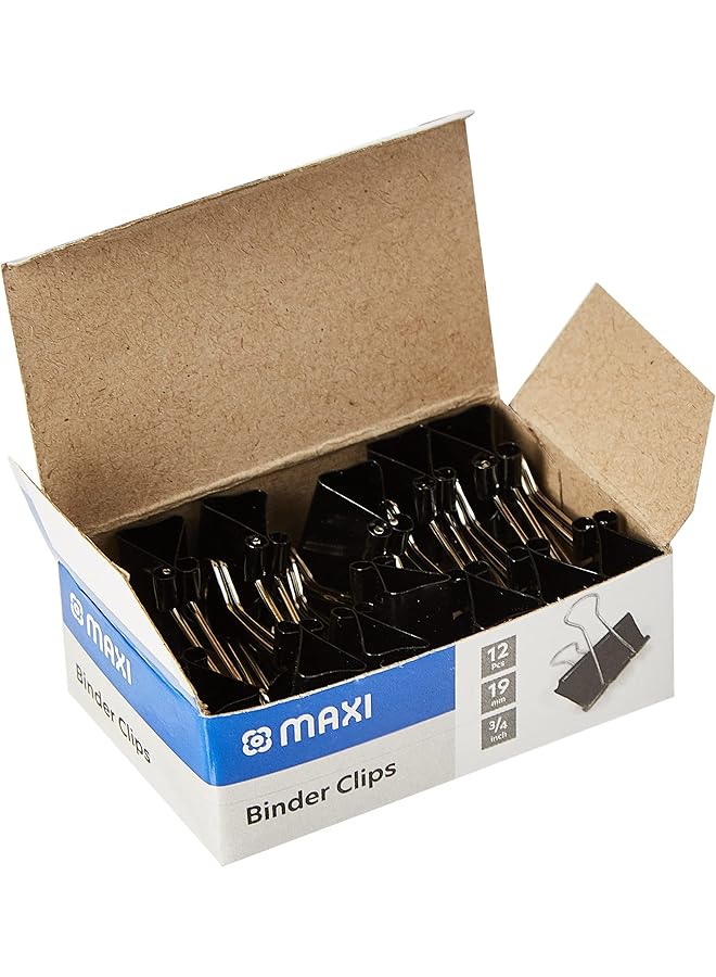 Maxi Binder Clip 19Mm Box Of 12Pc Black - Image 2