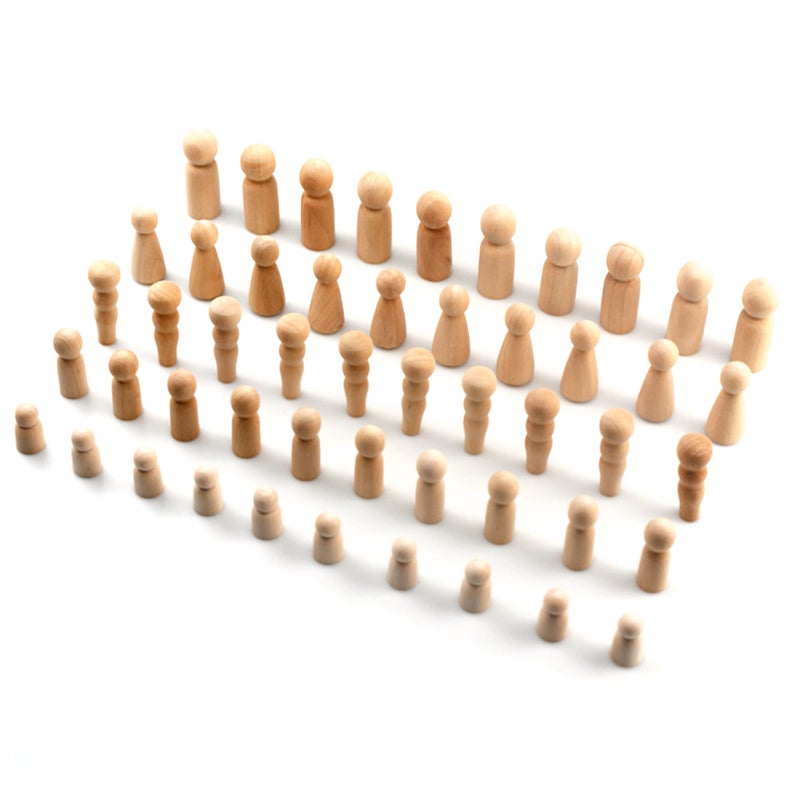 50Pcs Unfinished Wooden Peg Dolls DIY Children Decorative Painted Crafts School OrnamentsJM01896 - Image 2