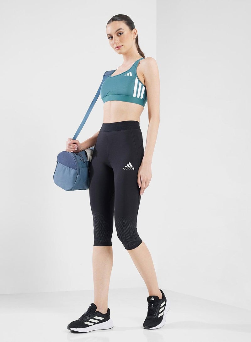 Adidas Powerreact Train Medium Support 3-Stripes Bra - Image 4