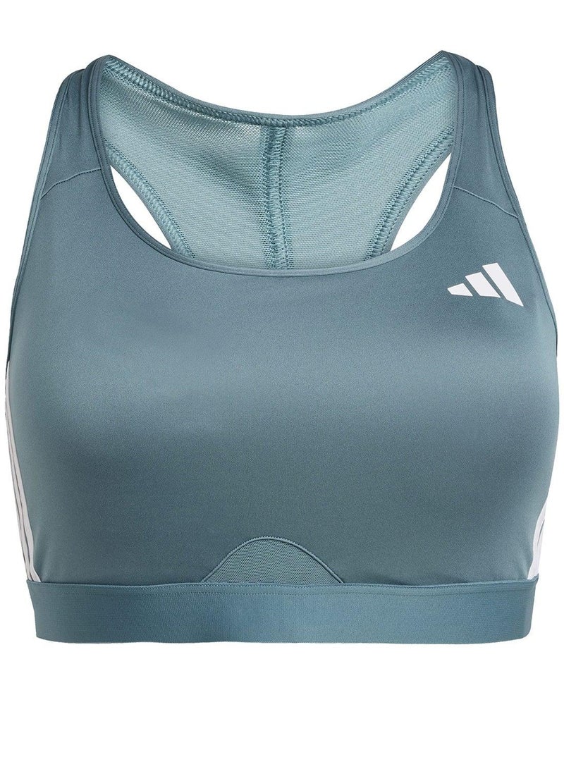 Adidas Powerreact Train Medium Support 3-Stripes Bra - Image 5
