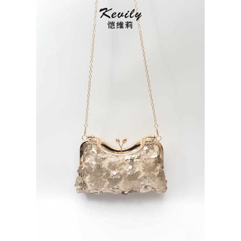 Kai Weili Mesh Beaded Soft Bag New Evening Bag Wedding Dress Cheongsam Handbag Women'S Bag - Image 5