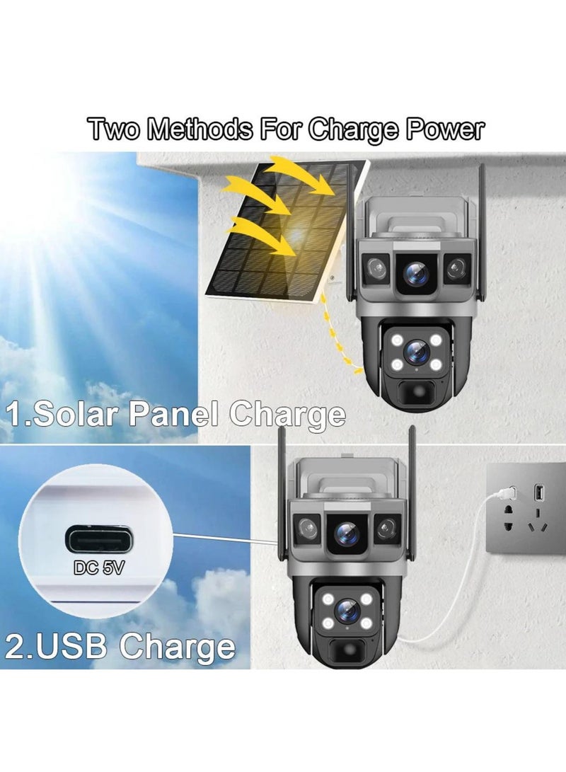 Milatech 6K 12MP Solar WiFi Dual Lens Outdoor IP Camera PIR Detection Waterproof Security Cam - Image 2