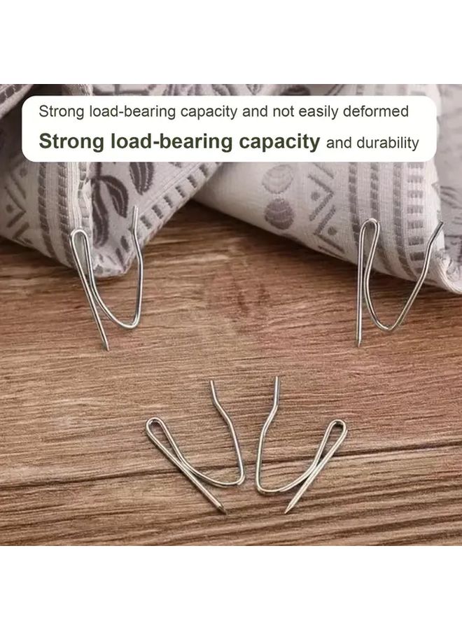Modern Heavy Duty Rustproof Metal Curtain Hooks 60PCS For Pleated Tape Curtains Windows Doors Showers - Image 4