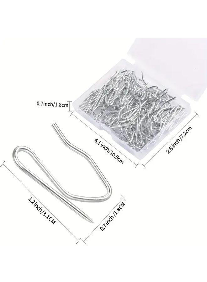 Modern Heavy Duty Rustproof Metal Curtain Hooks 60PCS For Pleated Tape Curtains Windows Doors Showers - Image 3