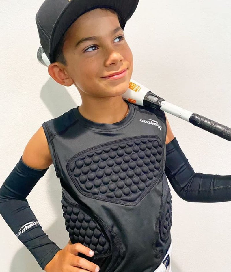 COOLOMG Youth Baseball Chest Protector Padded Shirt Kids Rib Heart Guard Sternum Protection for Softball Football Lacrosse Goalies L - Image 5