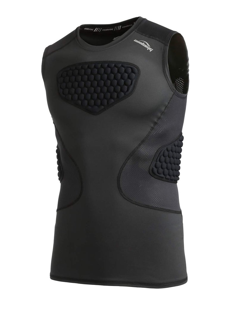 COOLOMG Youth Baseball Chest Protector Padded Shirt Kids Rib Heart Guard Sternum Protection for Softball Football Lacrosse Goalies L - Image 1