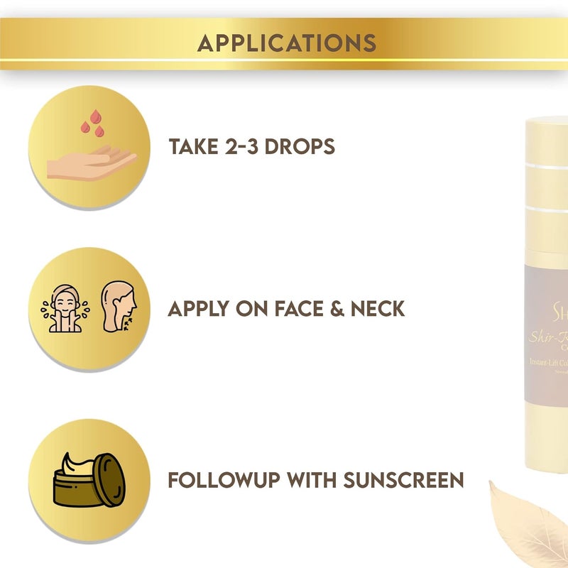 SHIRA Shir Radiance Corrective RX InstantLift Collagen LightWeight Eye Serum Reduces Dark Circles Dullness Fine Lines and Wrinkles 30ml - Image 3