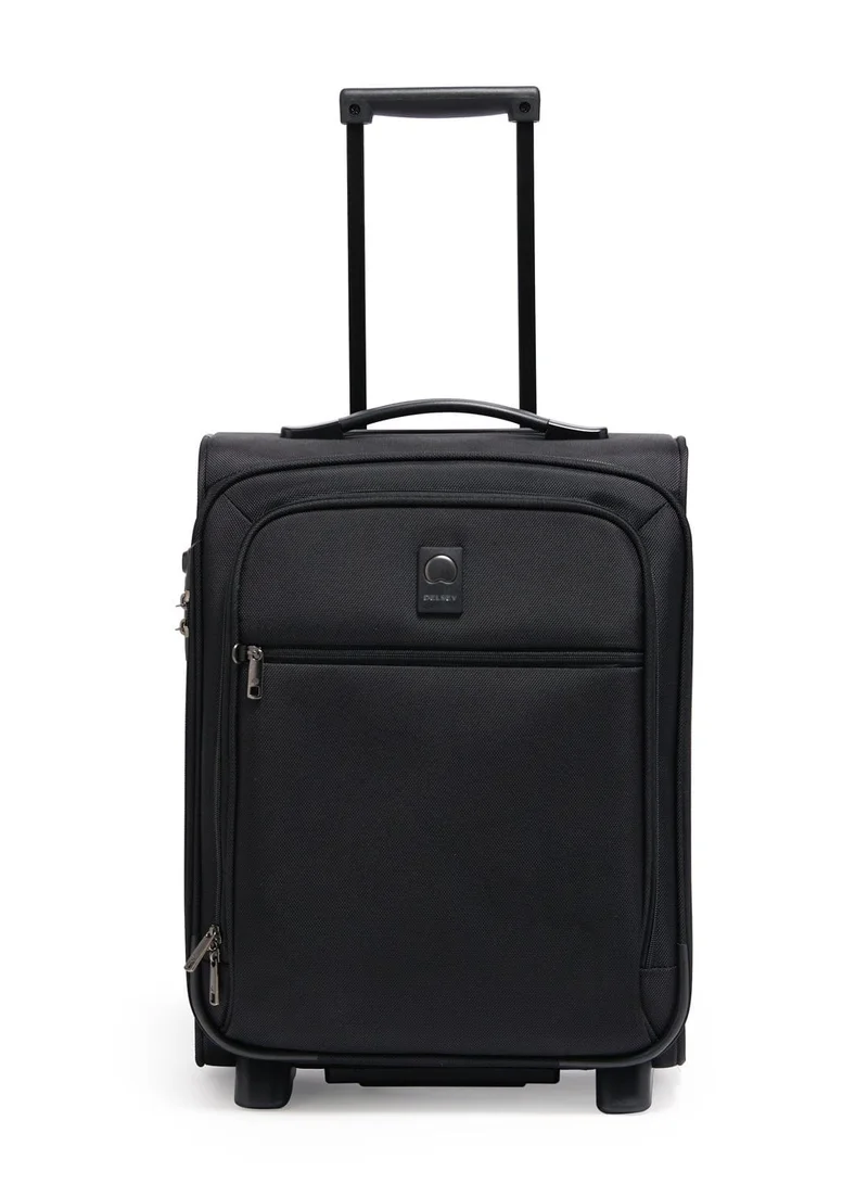 DELSEY Paris Omega 45cm Softcase 2 Wheel Non-Expandable Cabin Luggage Trolley - Black