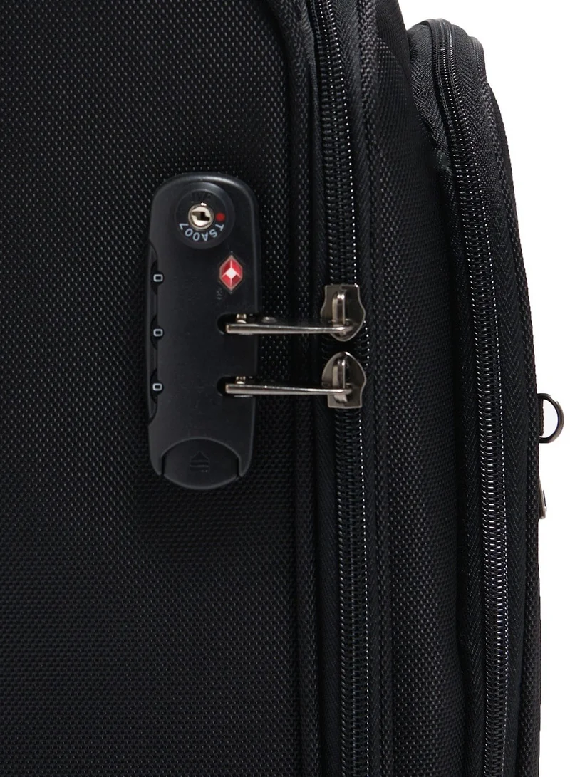 DELSEY Paris Omega 45cm Softcase 2 Wheel Non-Expandable Cabin Luggage Trolley - Black