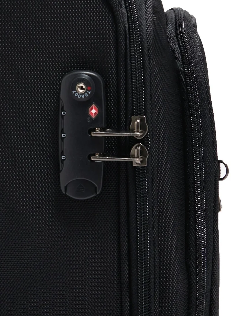 DELSEY Paris Omega 45 Cm Softcase 2 Wheel Non-Expandable Cabin Luggage Trolley - Black