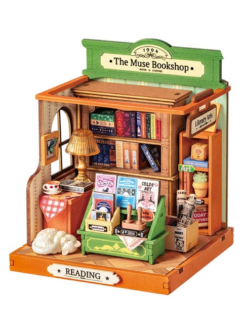 DIY Mini Building House Micro Kit - Muse Bookstore, Miniverse Lifestyle Mini Bookshelf Decor, DIY Hobby Craftsman Gift