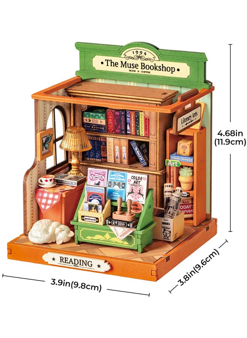 DIY Mini Building House Micro Kit - Muse Bookstore, Miniverse Lifestyle Mini Bookshelf Decor, DIY Hobby Craftsman Gift