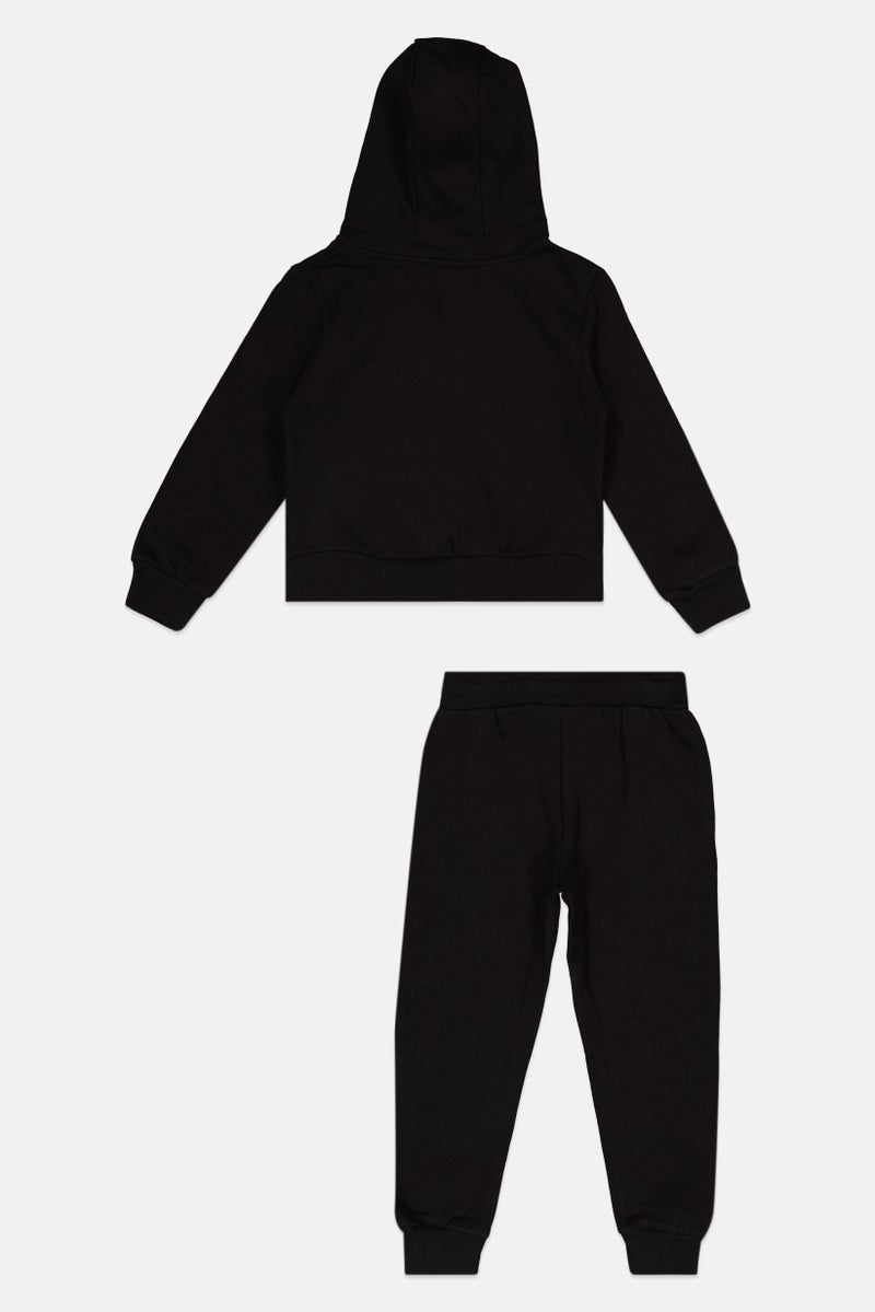 NAUTICA Kids Boy 2 Piece Brand Logo Hoodie And Jogger Pants, Black - Image 2