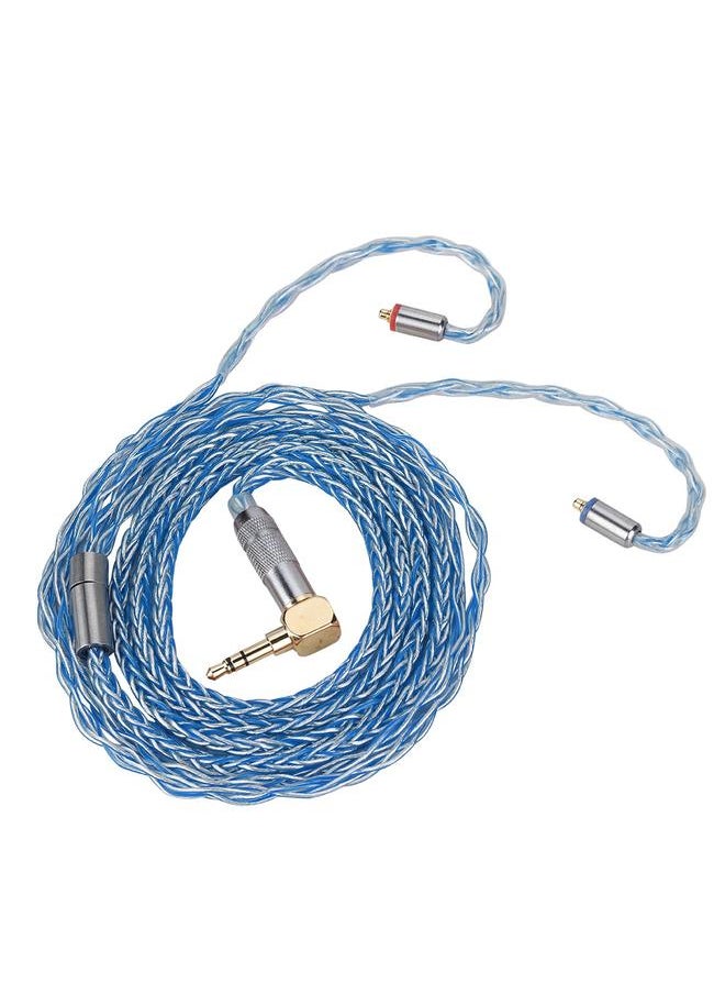 8 Core MMCX Silver Plated Single Crystal Copper Cable for Shure Headphone (Blue)