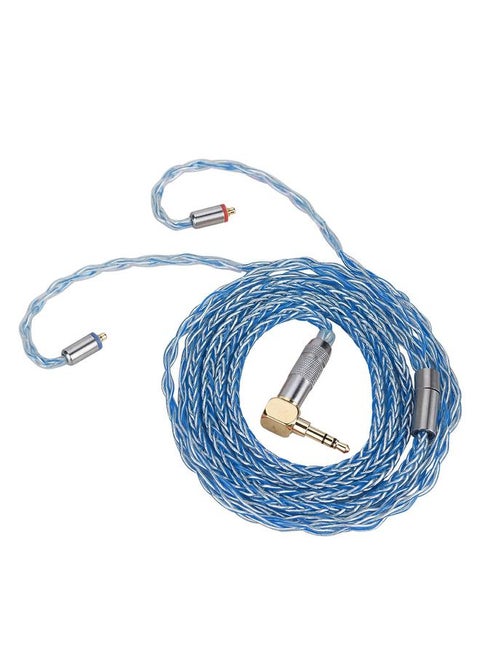 8 Core MMCX Silver Plated Single Crystal Copper Cable for Shure Headphone (Blue)