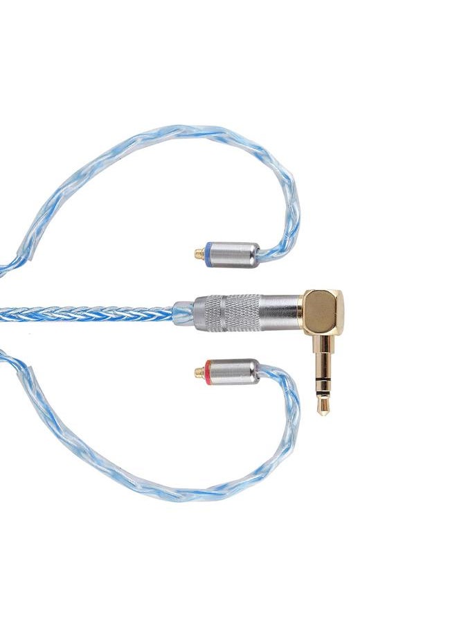 8 Core MMCX Silver Plated Single Crystal Copper Cable for Shure Headphone (Blue)